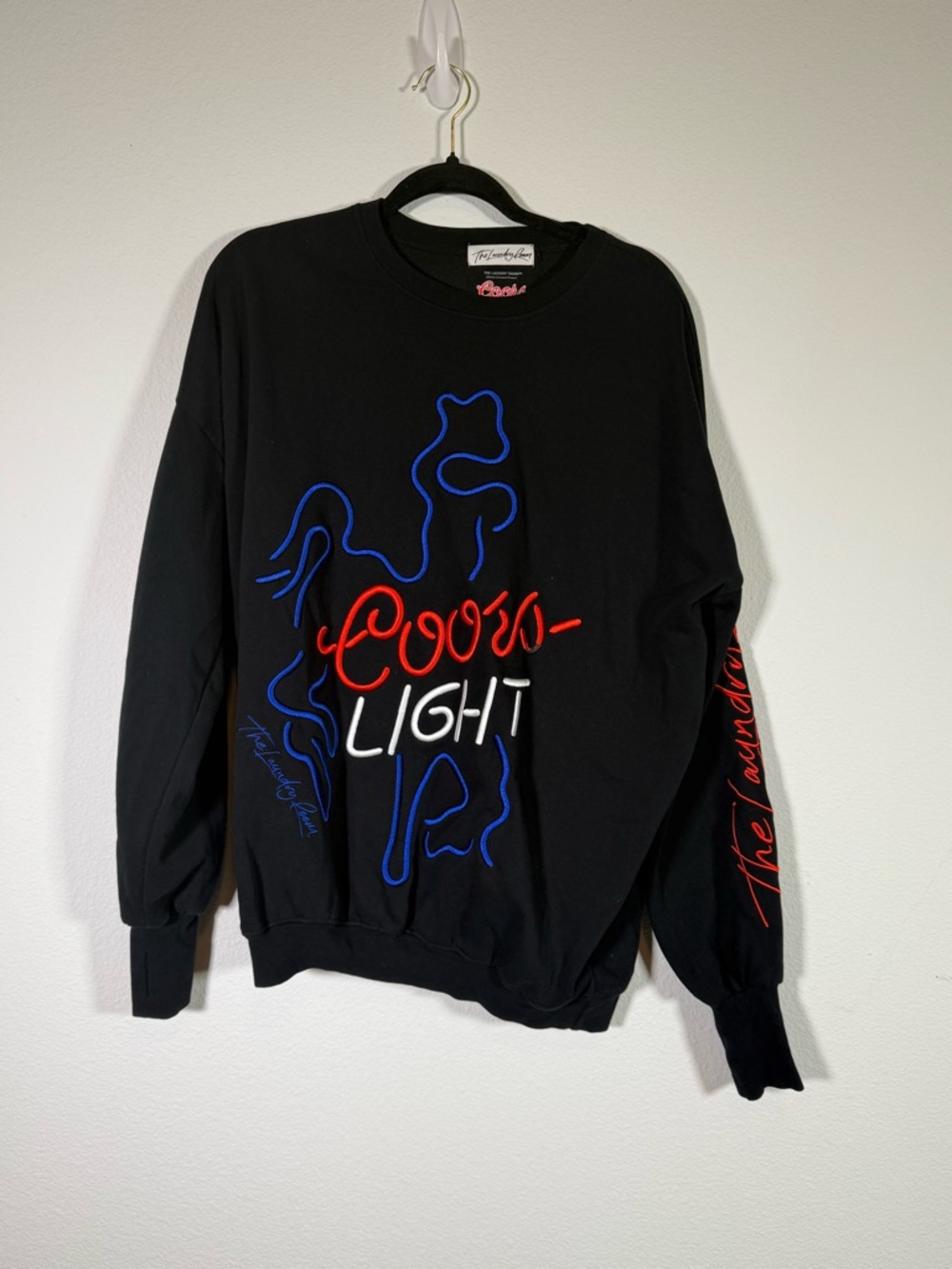 The Laundry Room Black Coors Light Neon Graphic Sweater